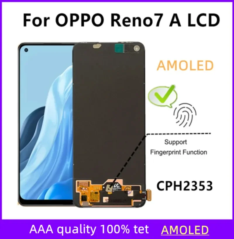 

6,4 "AMOLED дисплей для OPPO Reno7 A CPH2353 OPG04 A201OP, замена для OPPO Reno7A LCD