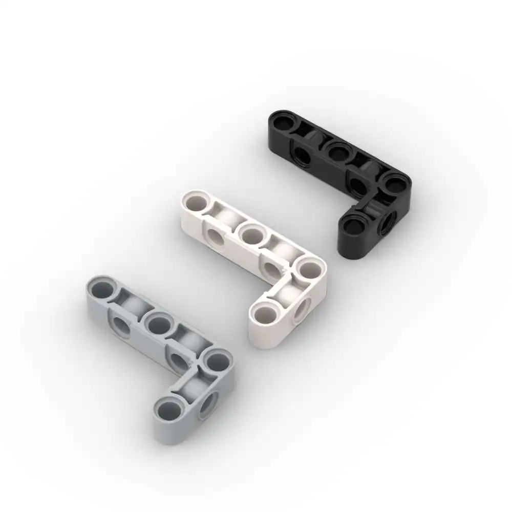 Фото MOC 10 шт. 2477 Liftarm с перпендикулярными отверстиями, комплект строительных блоков L-образной формы 3x5, изогнутая толстая часть, кирпичи, игрушки из частиц, подарок для детей №1