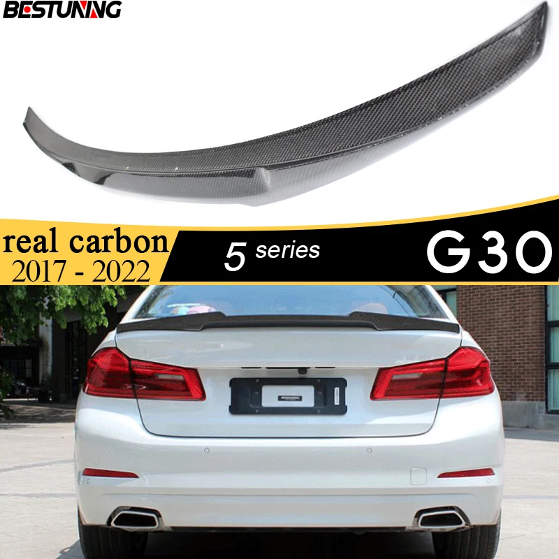 

Real Carbon Fiber Rear Trunk Spoiler Lowerkick Car Wing for 2017 - 2022 BMW M5 F90 & 5 Series Sedan G30 530i 535i 540i 525i