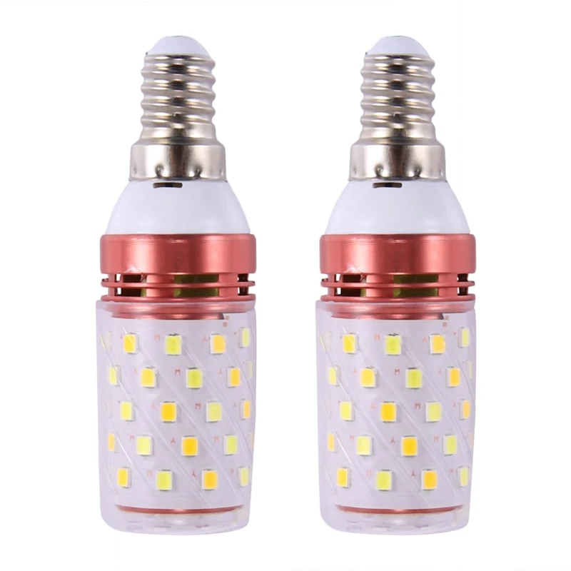 

HOT-2X 3 Color Temperatures Integrated SMD LED Corn Lamp E14 AC85V - 265V Warm White 12W