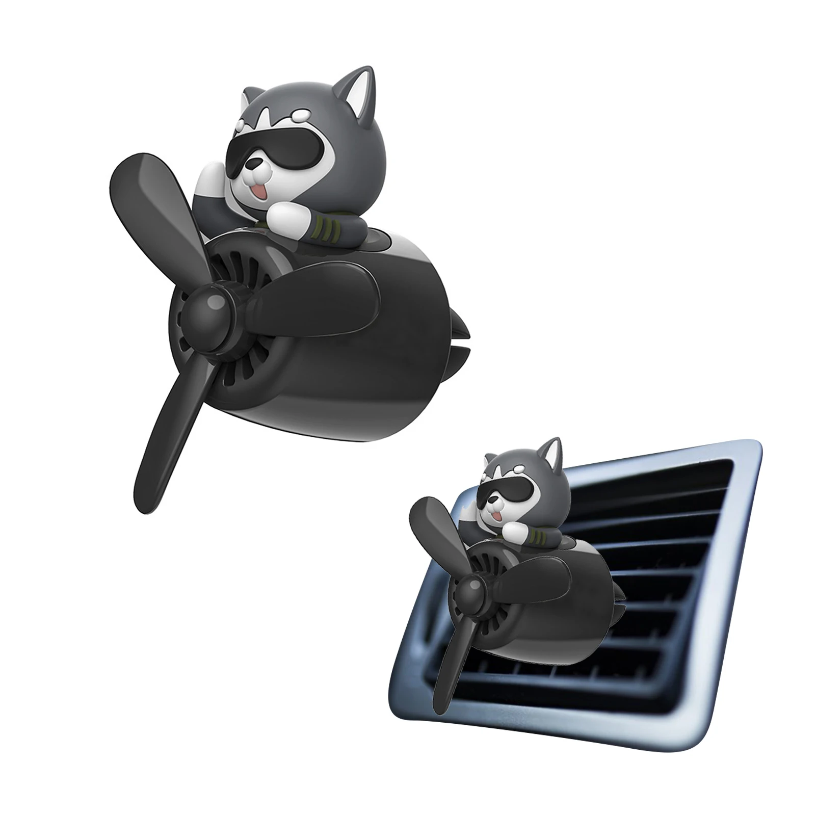 

Husky Car Vent Clip Air Freshener Cute Cartoon Rotating Propeller Car Perfume Diffuser Cutecar Odor Eliminator Car Scents