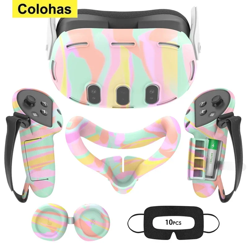 Набор силиконовых чехлов для Oculus/Meta Quest 3 аксессуары VR-гарнитура контроллер