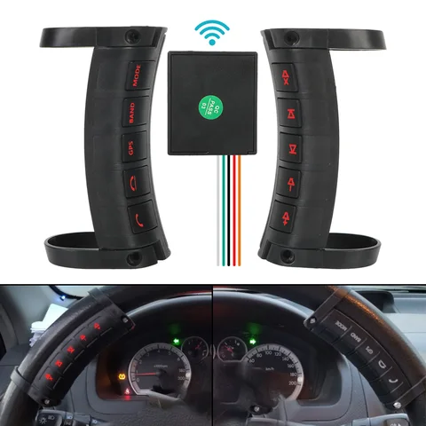 Bluetooth светодиодный универсальная подсветка, 10 кнопок, Беспроводные кнопки управления для автомобильного радио, DVD, GPS, Andriod плеера, переключатель рулевого колеса