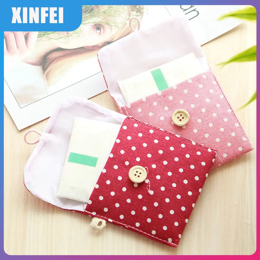 

Cotton Linen Handbags Coin Purse Portable Travel Outdoor Tampon Storage Tampon Holder Sanitary Pad Pouch Organizer
