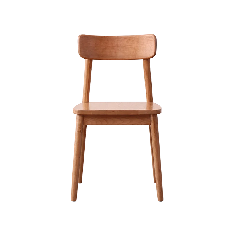 

Japanese cherry wood dining chair backrest, natural wood style small unit armless dining table and chair combination,