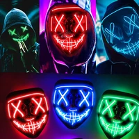 Wireless Halloween Neon Led Purge Mask Masquerade Carnival Party Masks Light Luminous In The Dark Cosplay Costume Supplies 4