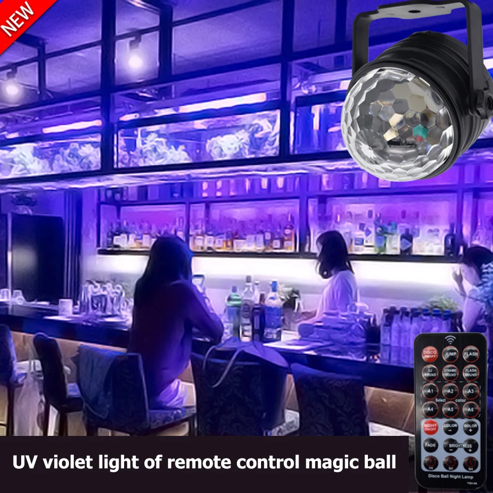 

6LED 100-240V UV Remote Control Purple Night Lamps Dual Model Stage Effect Lighting Projection Lights Christmas Party Decoration