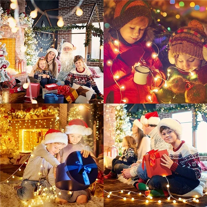 Светодиодная гирлянда с шарами питание от USB/аккумулятора 12 м