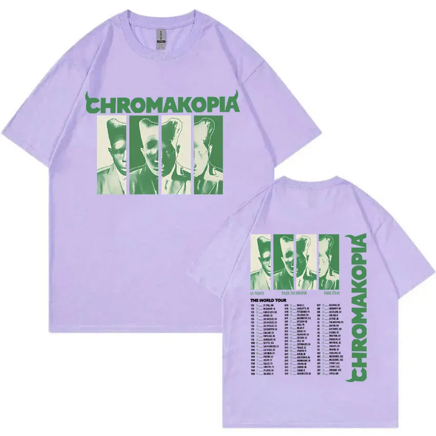 Tyler The Creator Chromakopia World Tour Graphic T Shirts Men Women Fashion Vintage Tshirt Unisex Hip Hop Oversized T-shirts