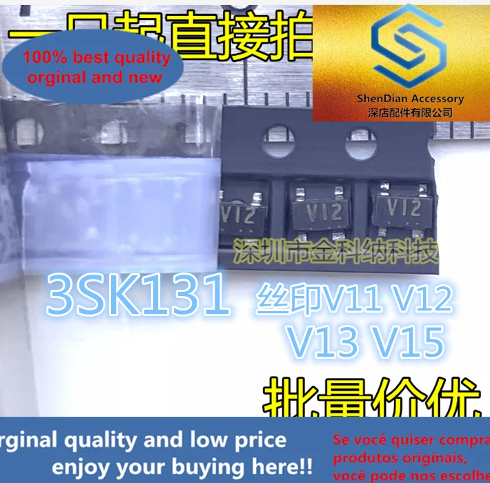 

10pcs only orginal new 3SK131 screen printing V11 V12 V13 V15 SMD SOT-143 MOS field effect transistor