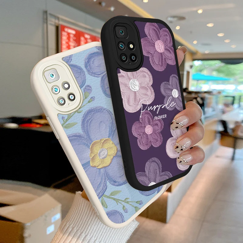 

Phone Case Purple flowers for Xiaomi Redmi 10 4G India Prime 2021 10C 9 Prime 9A Sport 9i 9AT 9C NFC 10A Note 11 4G Poco C31 M2