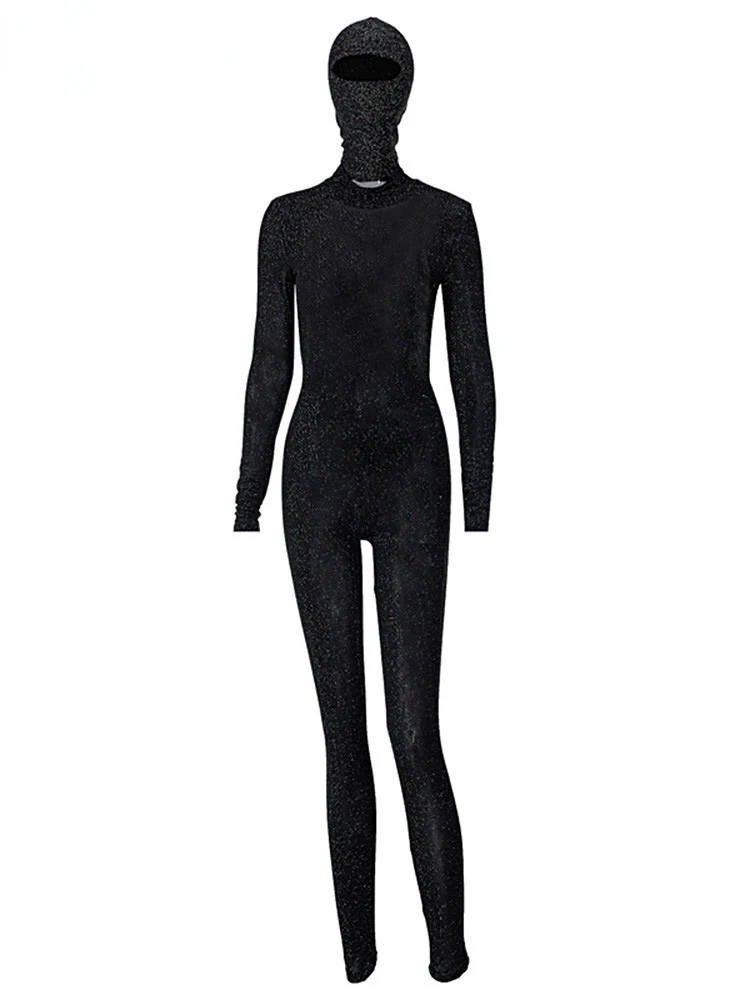 Women Autumn Winter Long Sleeve Backless Bodycon Soild Color Black Jumpsuit Romper Playsuit 2020 Fall Clothes Streetwear