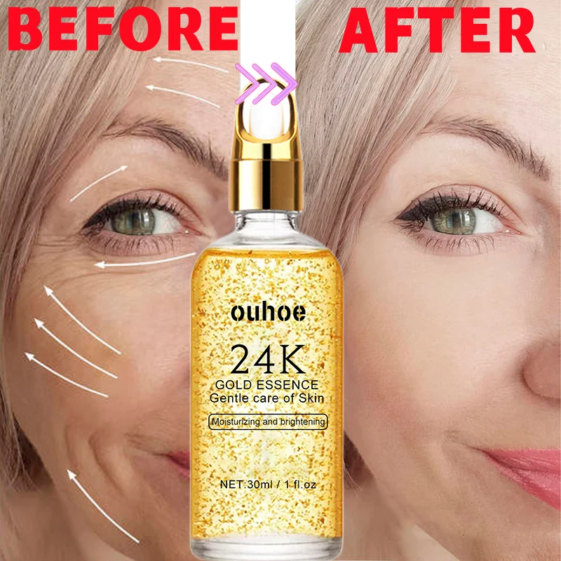 

24K Gold Essence Brighten Facial Serum Shrink Pores Anti Aging Anti Wrinkle Hydrating Moisturizing Repair Smooth Face Skin Care