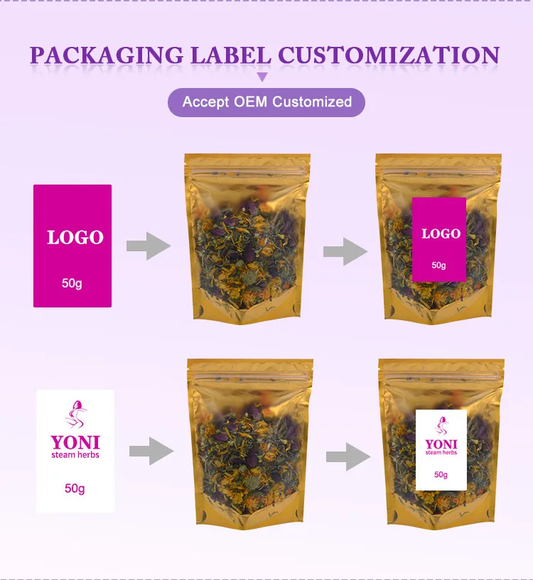 50 г/пакет сухой цветок Yoni Detox травы с паром оптом женское семейное спа натуральные