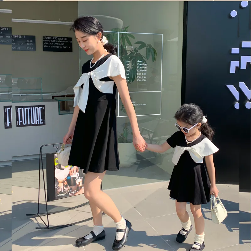 

Family Matching Outfits Mother Kids Mother Daughter Matching ClothesButterfly Contrast Dress Family Look Kids Clothes Girls
