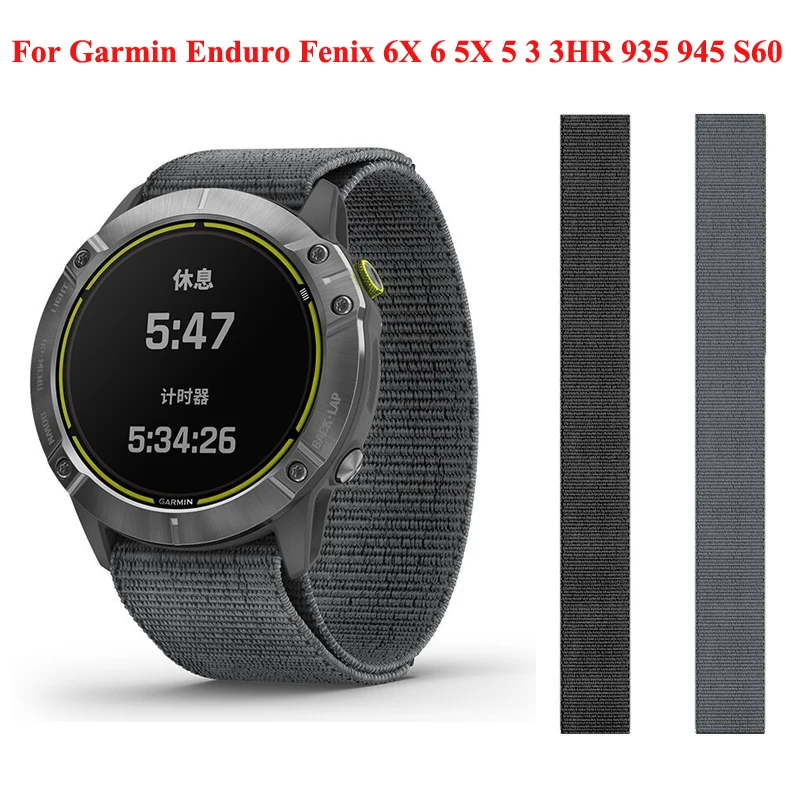 

26mm 22mm Hook Loop Nylon Strap For Garmin Enduro Watch Band Fenix 6 6X Pro 5X Plus/TACTIX DELTA/MK2i/Forerunner 945 Wristband