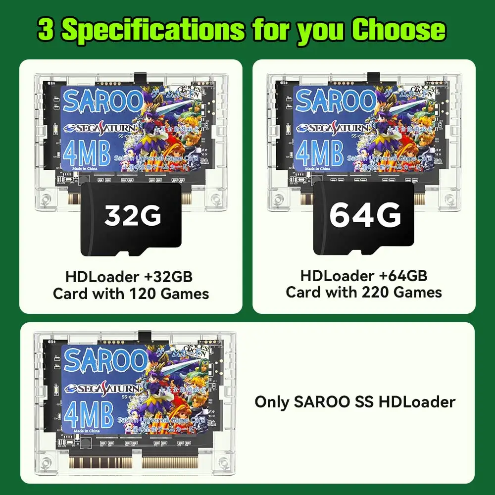 SAROO SS HDLoader для Sega Saturn 64G с 220+ играми без CD HDloader Plug &amp Play поддержка TF-карты памяти