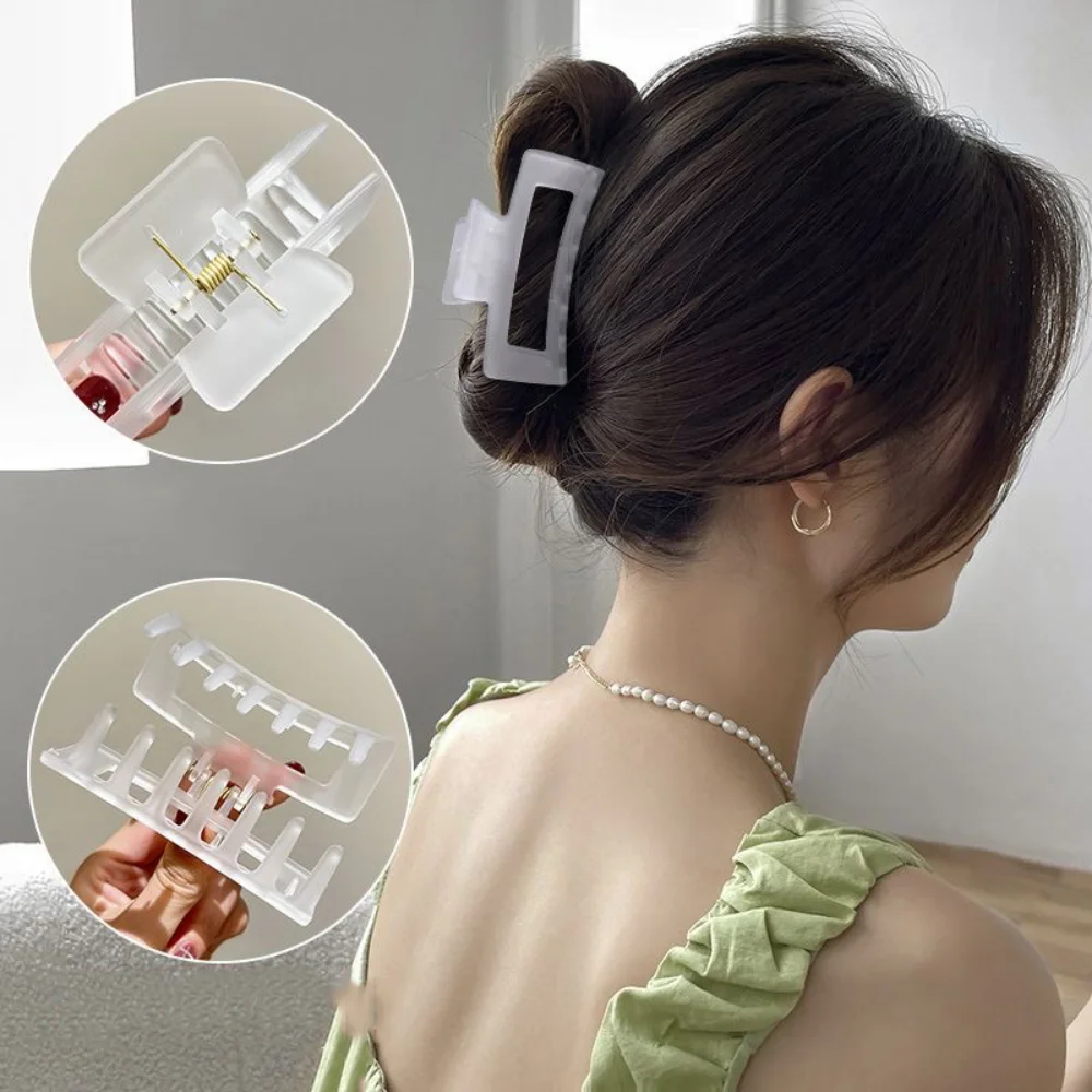 

Macaron Solid Hair Claw Elegant Simple Acrylic Hair Clips Frosted Hairpins Headwear for Women Girls Hair Accessories Gifts