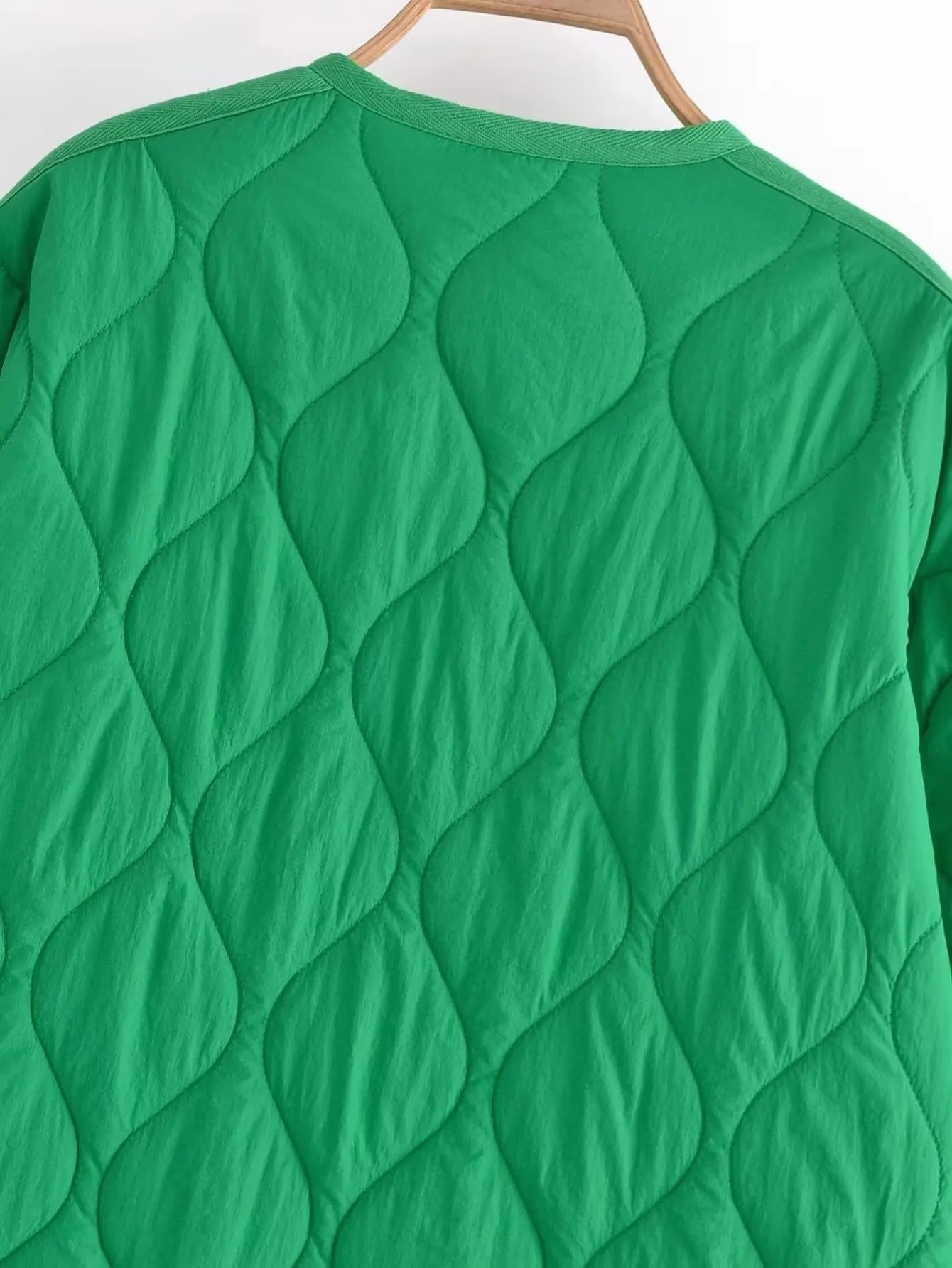 SLTNX Winter Women's Quilted Jacket Coat Solid Long Sleeve O-Neck Jackets Women Single Breasted with Pockets Loose Warm Coats