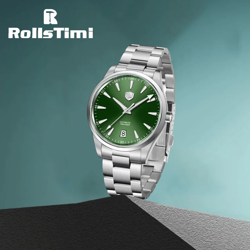 Мужские часы RollsTimi роскошные механические автоматические мужские из нержавеющей