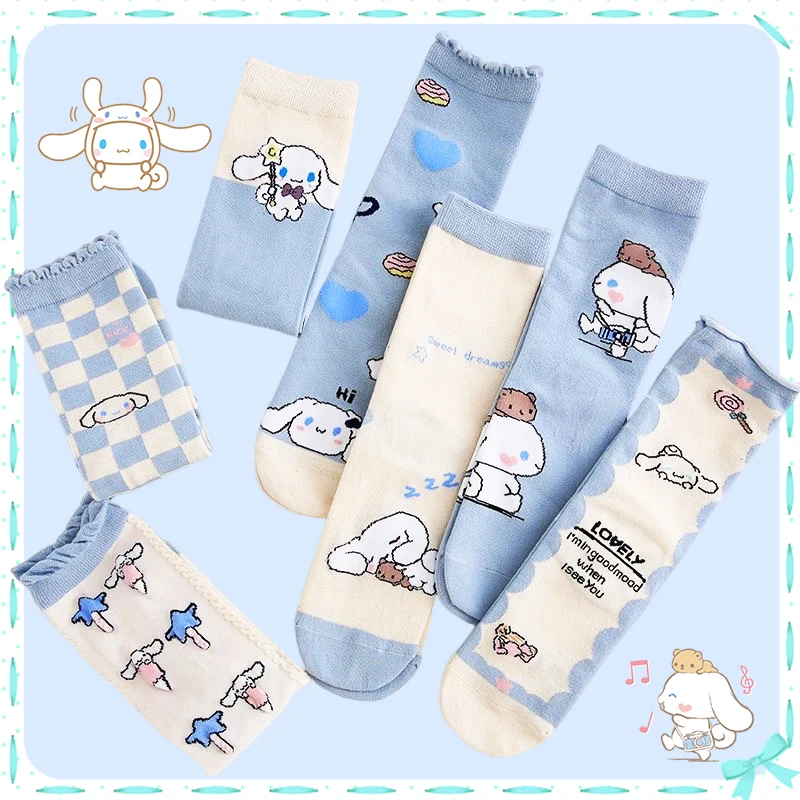 

Cinnamoroll Long Socks kawaii Cotton Spring Cartoon Decoration Students Anime Sanrioed Lovely Girls Gift Practical Stylish Cute