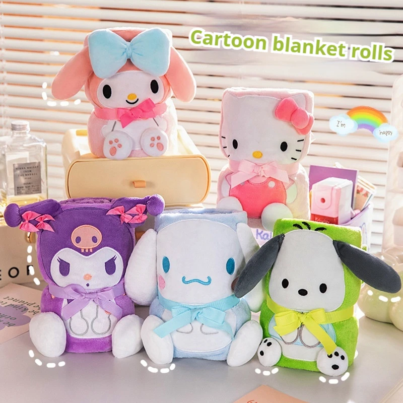 Одеяло Saniro My Melody Kuromi теплое одеяло для детей детское Hello Kitty с рисунком аниме Pochacco