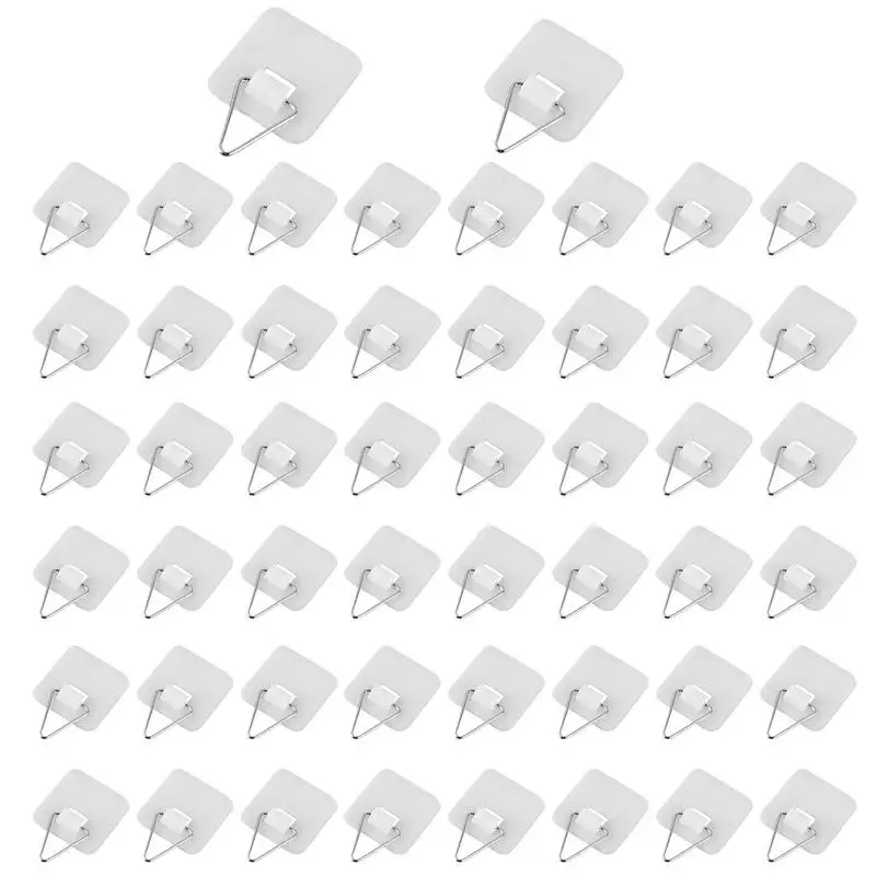 

Невидимая вешалка для фотографий, с 50 крючками для стен, без гвоздей, для ванной, кухни, офиса