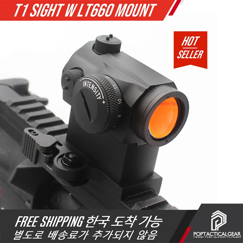 

Тактическое снаряжение T1 Red Dot Sight Larue Raiser, охотничий прицел с рельсовым прицелом 20 мм, телескоп для страйкбола