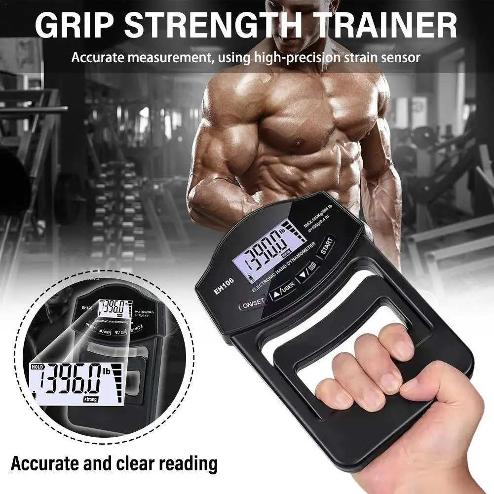 

Grip Strength Tester, 396lbs/180kg Digital Hand Dynamometer Lcd Dynamometer Screen Hand Strength Usb Meter Grip Grip T3o5