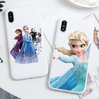 disney frozen phone case for iphone 13 12 11 pro max mini xs 8 7 6 6s plus x se 2020 xr candy white silicone cover