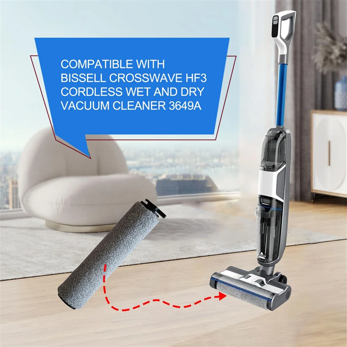 1 комплект сменных щеток-роликов запасные части для пылесоса Bissell CrossWave HF3 3649A