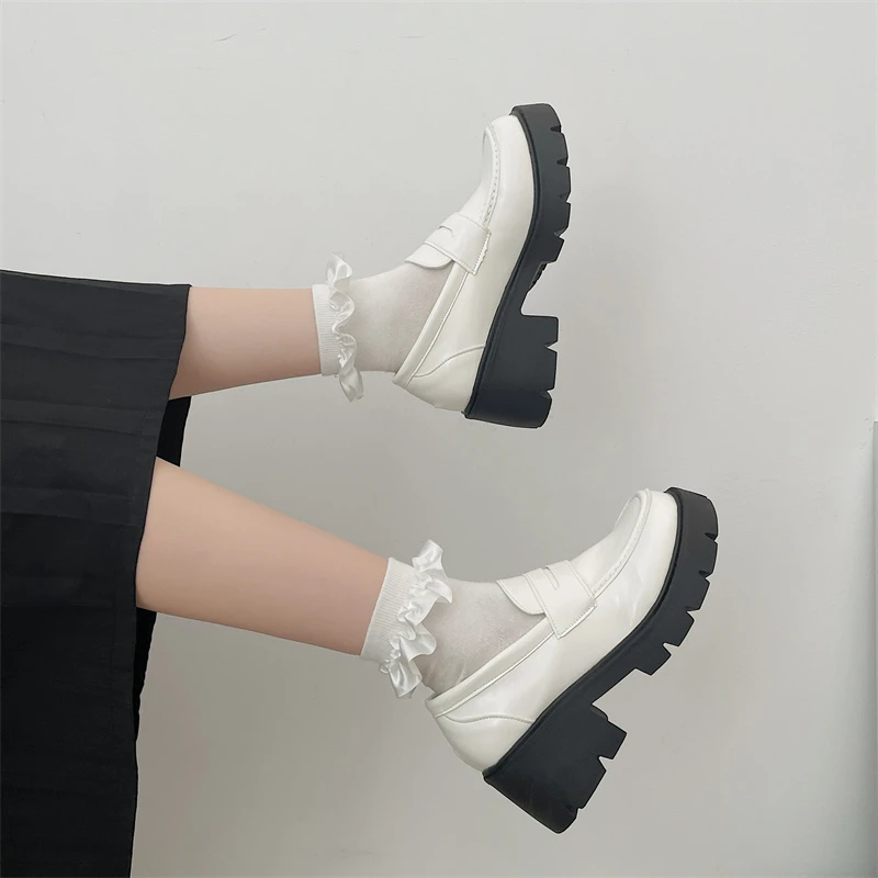 

2022NewLolita Gothic Shoes Thick Sole Mary Jane Shoes Japanese Schoolgirl JK Uniform Accessories Lolita College Thick Sole Shoes
