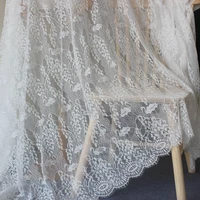 high grade glass yarn lace fabri soft white nylon eyelash lace wedding dress fabric 150cm