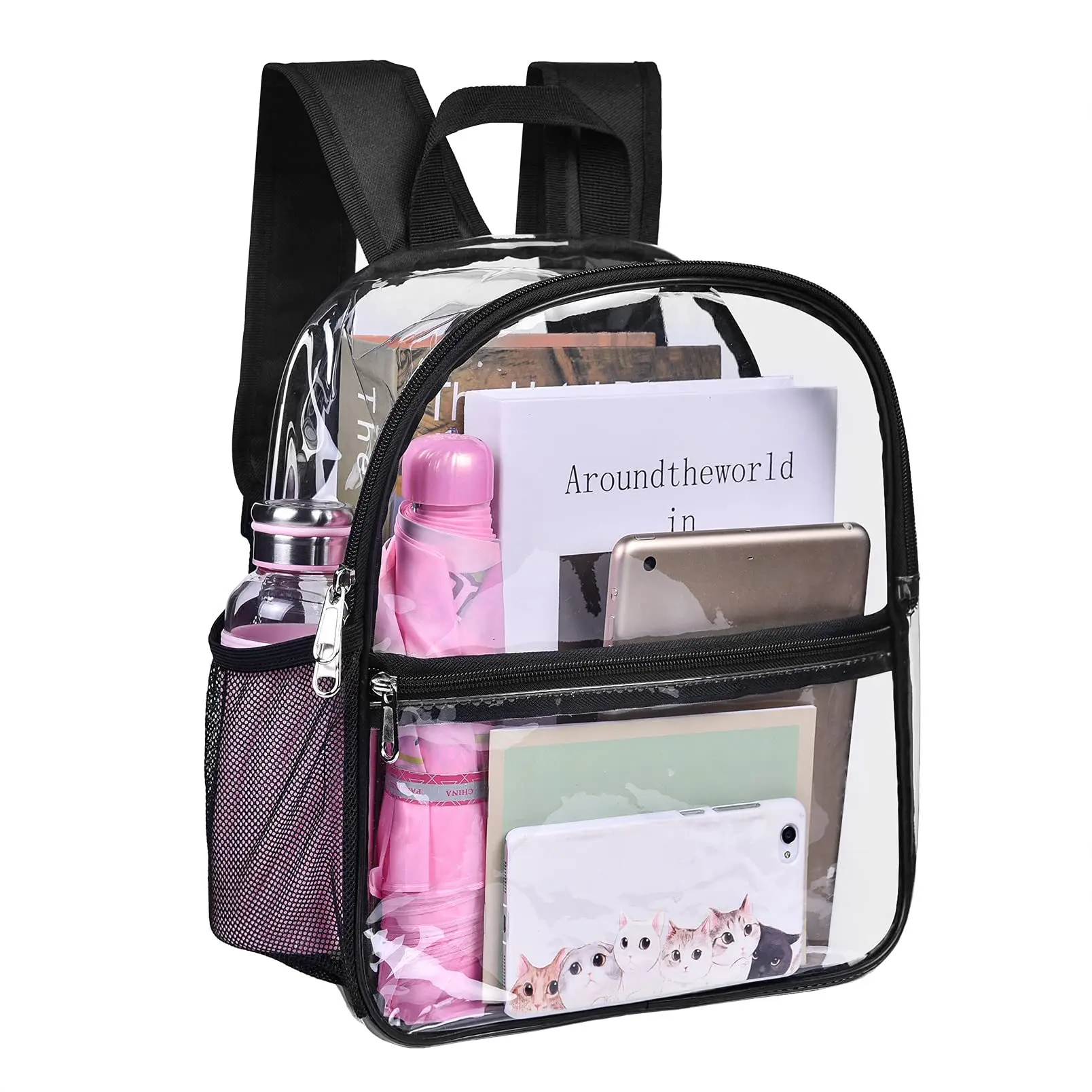 Men Women's Backpack Transparent PVC Bag Clear Backpacks for Teenagers Transparent School Travel Bag