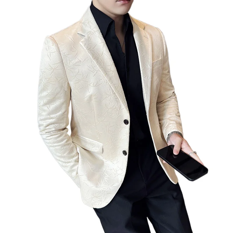 2024 новые черные пиджаки с имитацией уксуса для мужчин элегантный стильный
