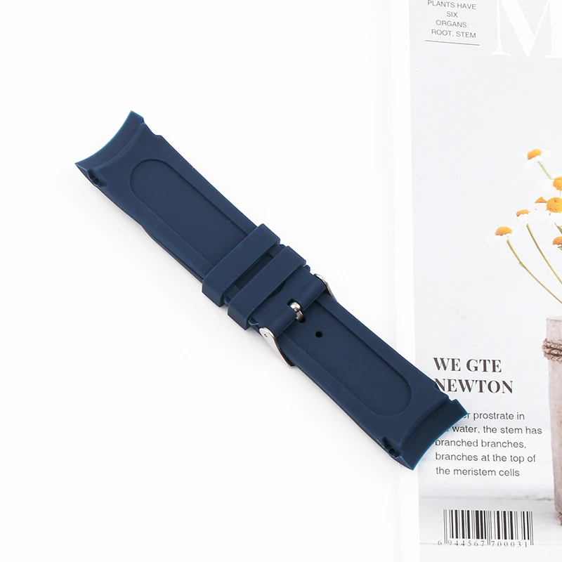 24mm men's silicone strap watch accessories For IWC outdoor sports waterproof rubber watch band Wristband buckle