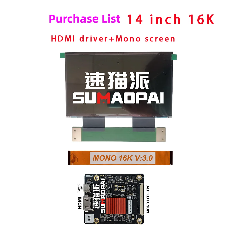 14 0-дюймовые аксессуары для 3D-принтеров 16K: моноэкран драйвер HDMI подходящие