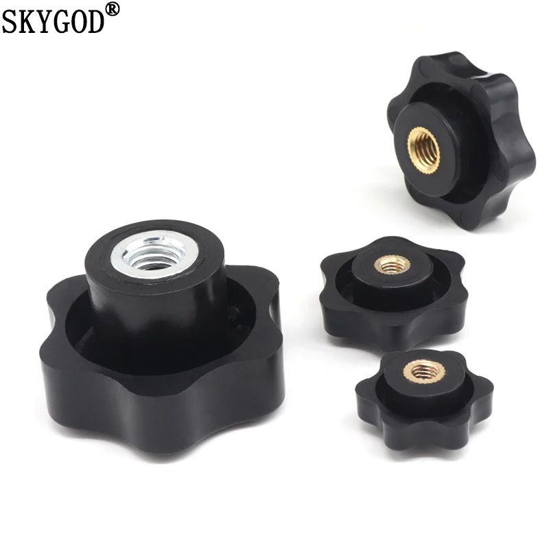 

5/10 шт. M4 M5 M6 M8 M10 Звездная ручная затягивающая гайка черная ручка гайка для большого пальца