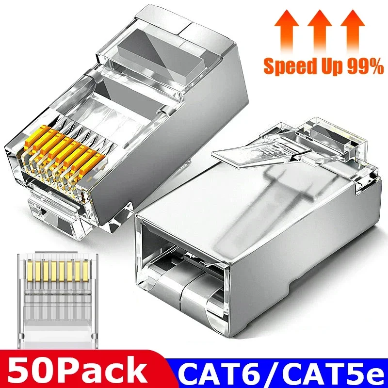 50/40/10 шт., экранированный разъем Cat6 Cat5e RJ45