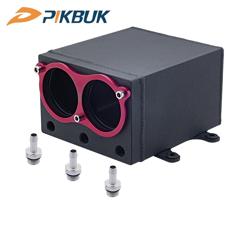 

product 60mm dual port 044 pump use racing black Billet aluminium oil catch can fuel surge tank oct1116