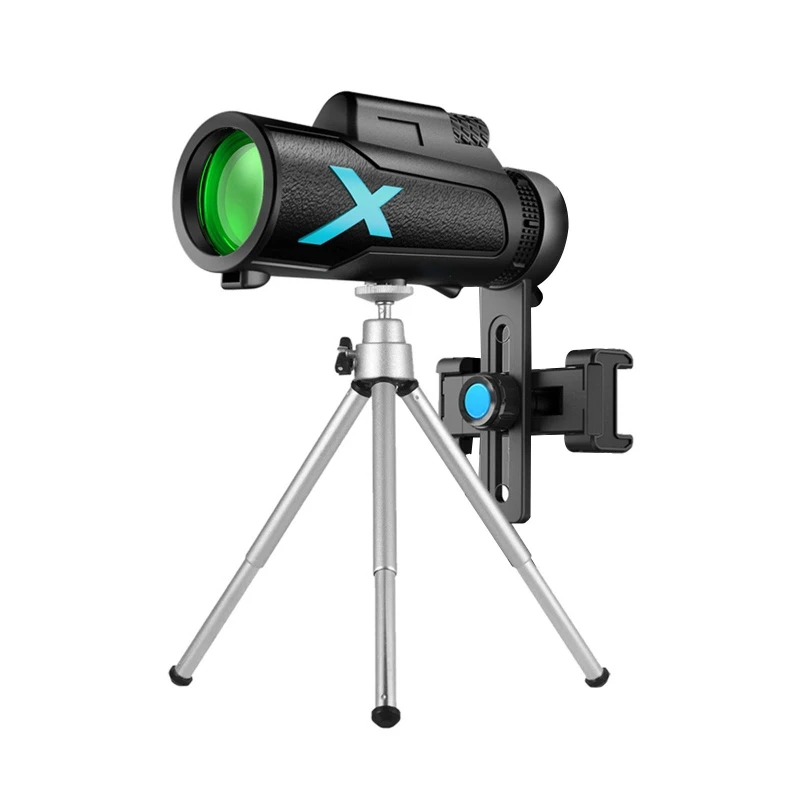 

Monocular Telescope with Night Vision for Adults Kids 12X50 High Power Mini Zoom Monoculars with Smartphone Clamp Tripod