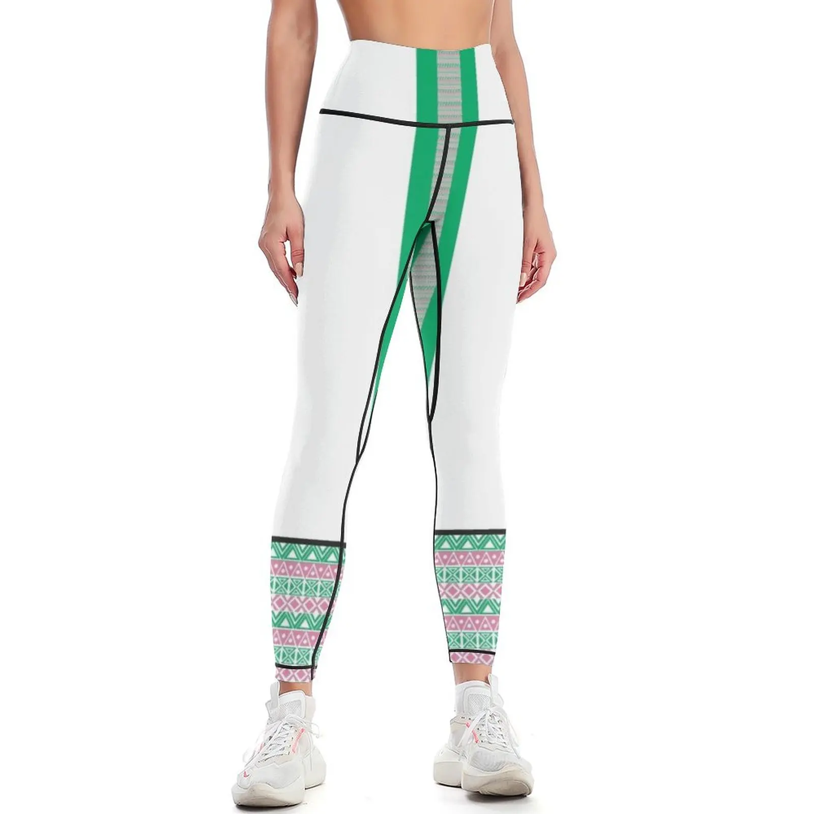 Женские леггинсы с эффектом пуш-ап розовые и зеленые