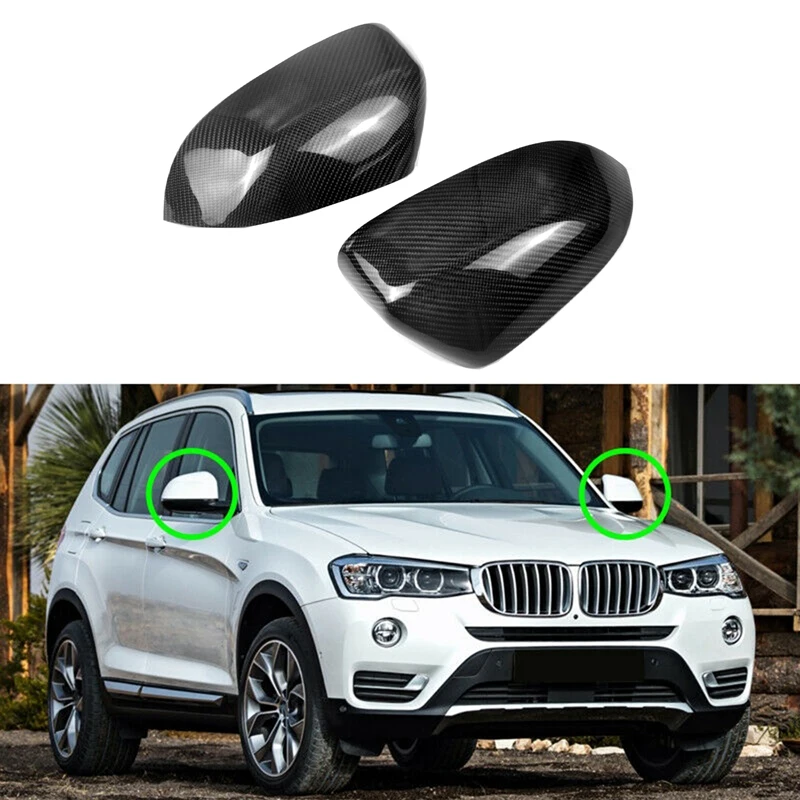

Real Carbon Fiber For 2014-2018 -BMW X3 F25 X4 F26 X5 F15 X6 F16 Rearview Mirror Cover Cap Trim Sticker Styling