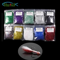 vtwins ultra fine long ice dub holographic fly tying caddis scud dub ice baitfish minnow tying material thread tackle