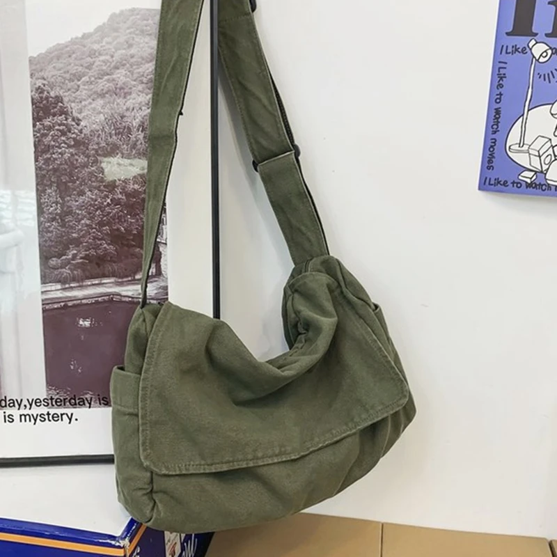 Y2k Student Leisure Medium Size School Book Laptop Pouch Messenger Side Bag