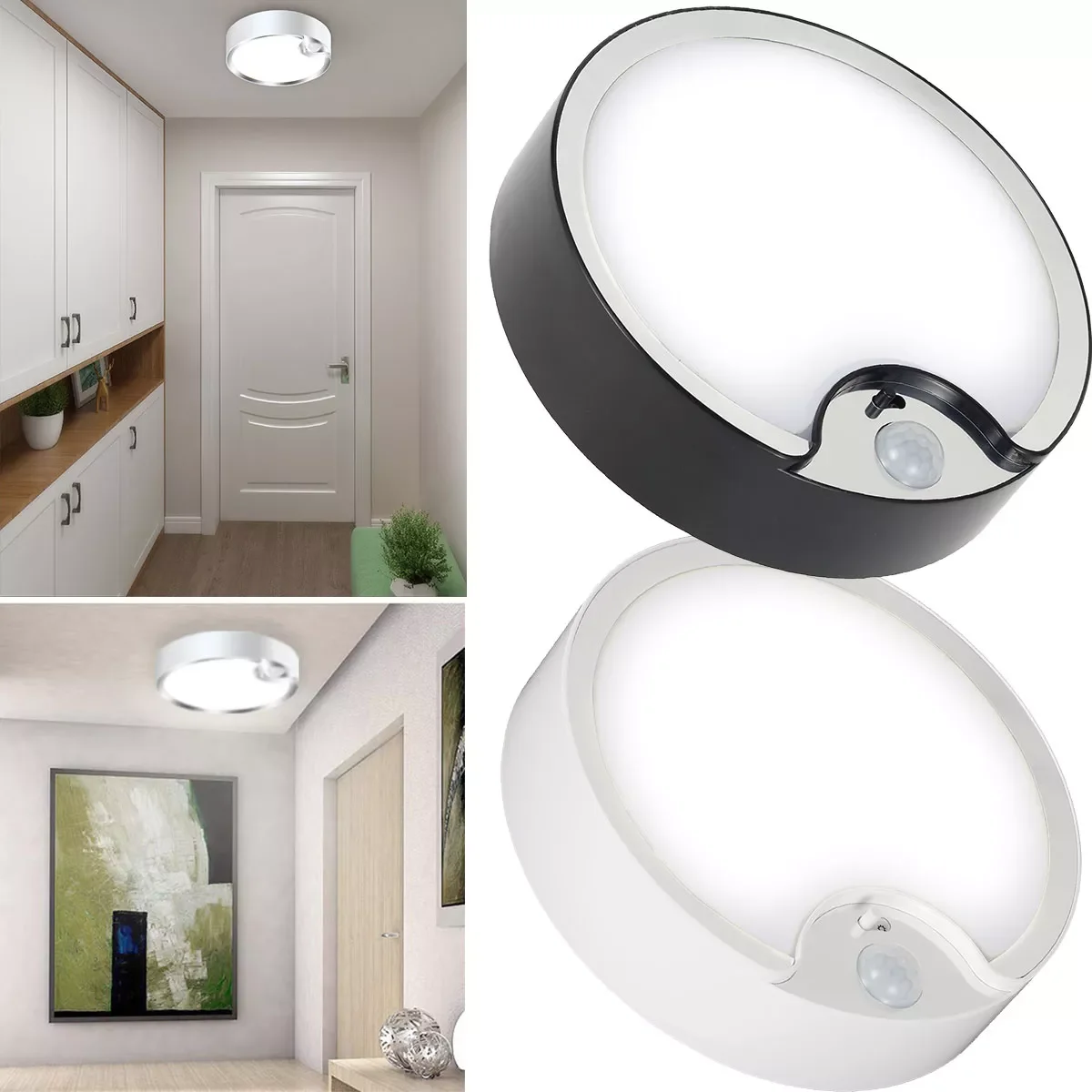 

Motion Sensor Ceiling Light with 80pcs LEDs Flush-mount Lighting Fixture Light Operated Ceiling Lamp Closet Hallway Kitchen