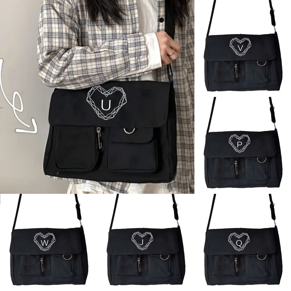 

Messenger Bags 2022 Youth Casual Version All-match Canvas Crossbody Bag Women‘s Shopping Shoulder Packet Diamond Print Organizer