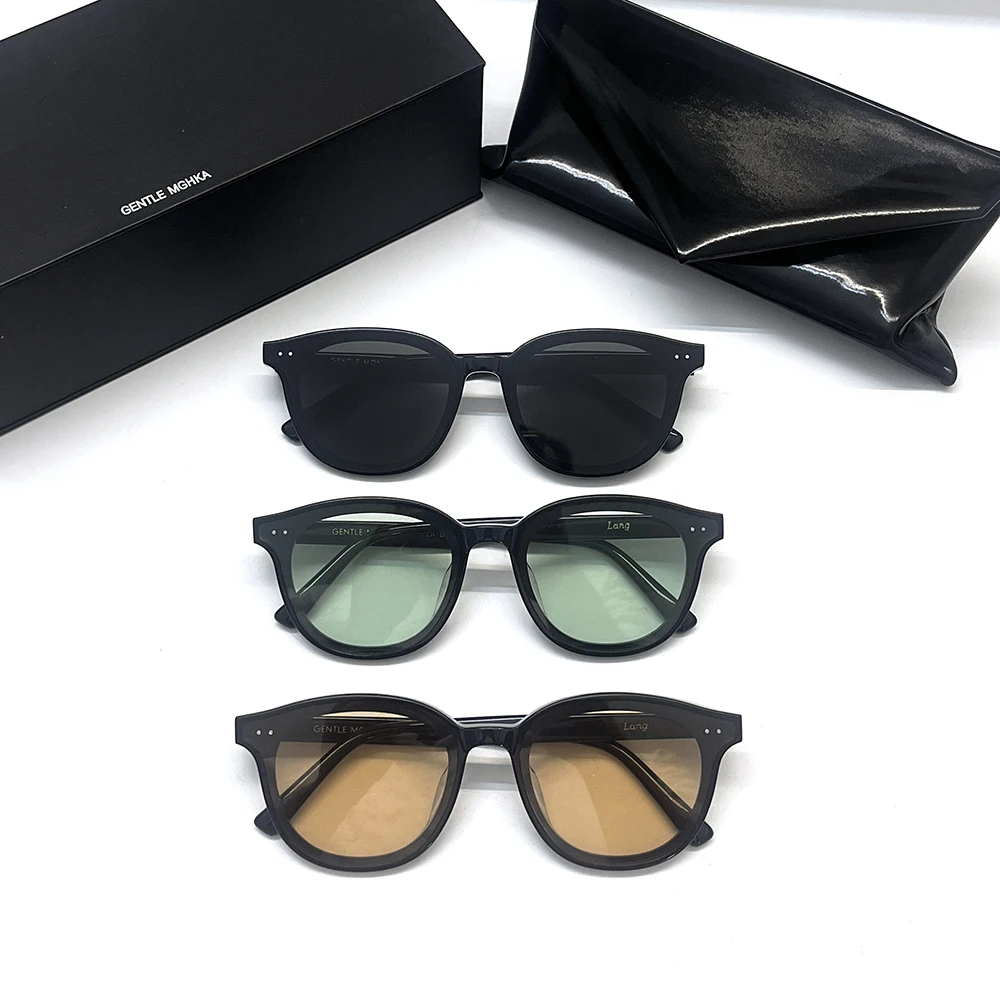 

Korean Brand GENTLE Lang Sunglasses For small face Men Women Round Acetate Polarized UV400 monster Sunglasses with original case