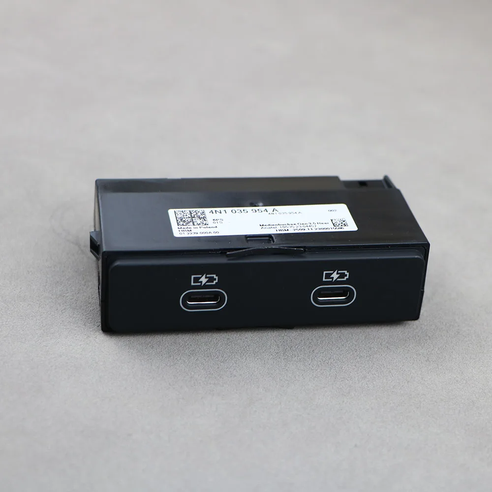

4N1035954 подлинный USB-порт с 2 отверстиями и встроенным преобразователем напряжения, задний центральный для Audi A6 Avant C8 A7 A8 e-tron Q7 Q8