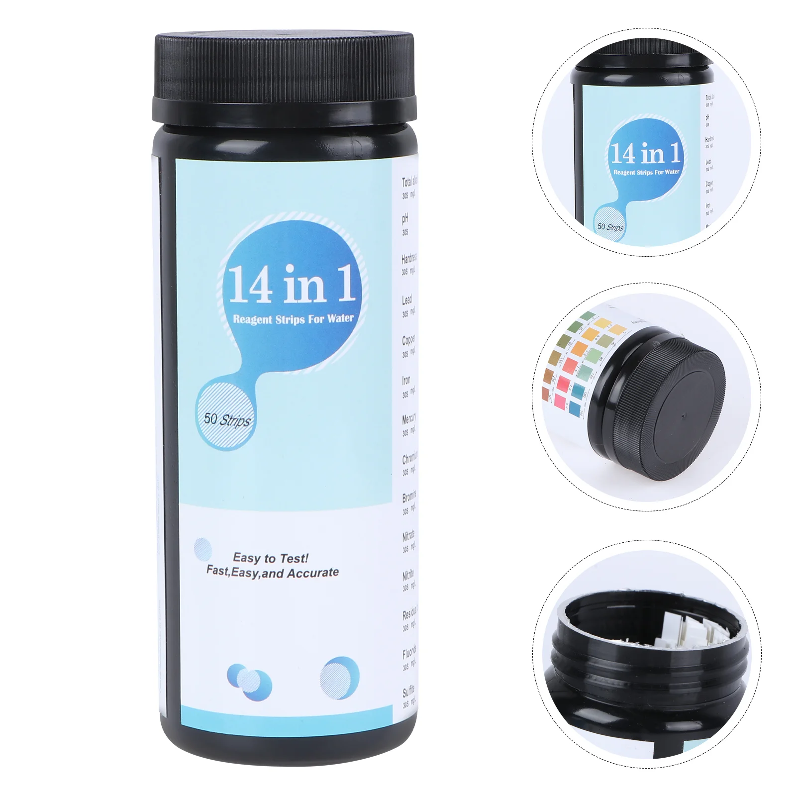 

1 Bottle of 14-in-1 Swimming Pool Water Test Stripes Water Quality Test Tools